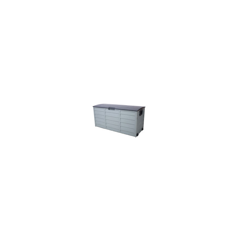 All-Weather UV-Protected Pool Deck Storage Box with Wheels - Outdoor Patio Shed