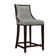 Upholstered Counter Stool with Solid Wood Frame