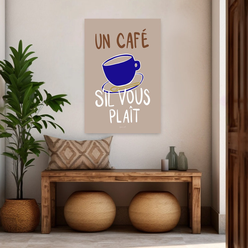 French Coffee Veuillez architecture, art mural, H 48 po x l 32 po