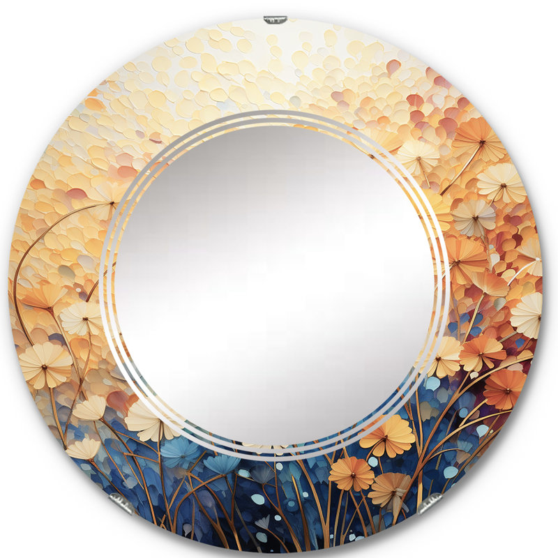 Denzerville - Miroir mural rond moderne, 24 po x 24 po