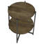 Table d'appoint naturelle et bronze industriel avec tablette inférieure