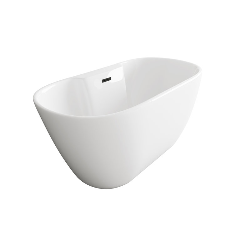 59 Inch Bathtub in Glossy White with Trim