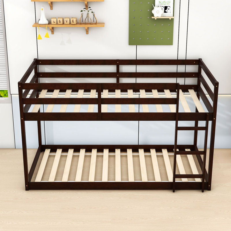 Hubart Twin Over Twin Bunk Bed With Ladder, Espresso