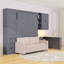 Queen Wooden Wall Murphy Bed with Sofa, LED Strip, USB Ports and Drawers-2118651649