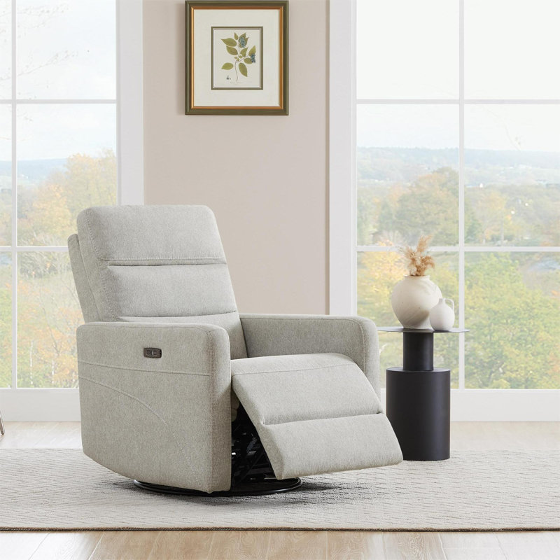 Mila Upholstered Rocking Swivel Power Recliner
