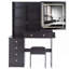 Ensemble de meuble-lavabo de 37 po avec commode de chevet gauche de taille moyenne, 2 prises AC 2 USB, support pour sèche-cheveux, grand miroir à DEL tactile, interrupteur 3 couleurs-595695078