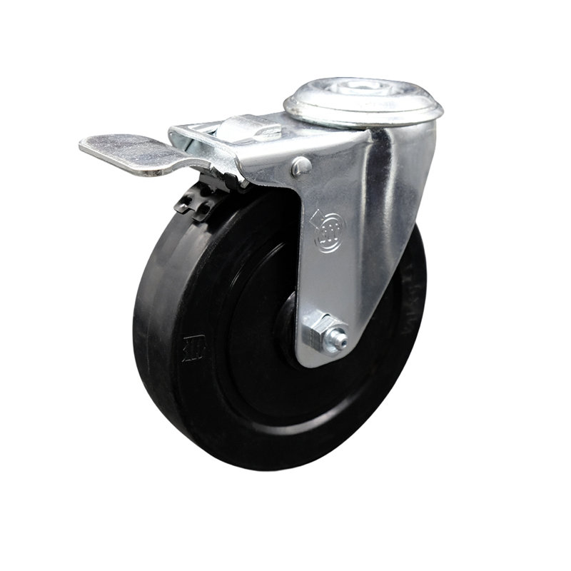 Soft Rubber Caster with Total Lock Brake