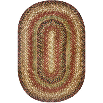 Dameka Braided Jute Reversible Premium Brown/Beige/Red/Green Rug