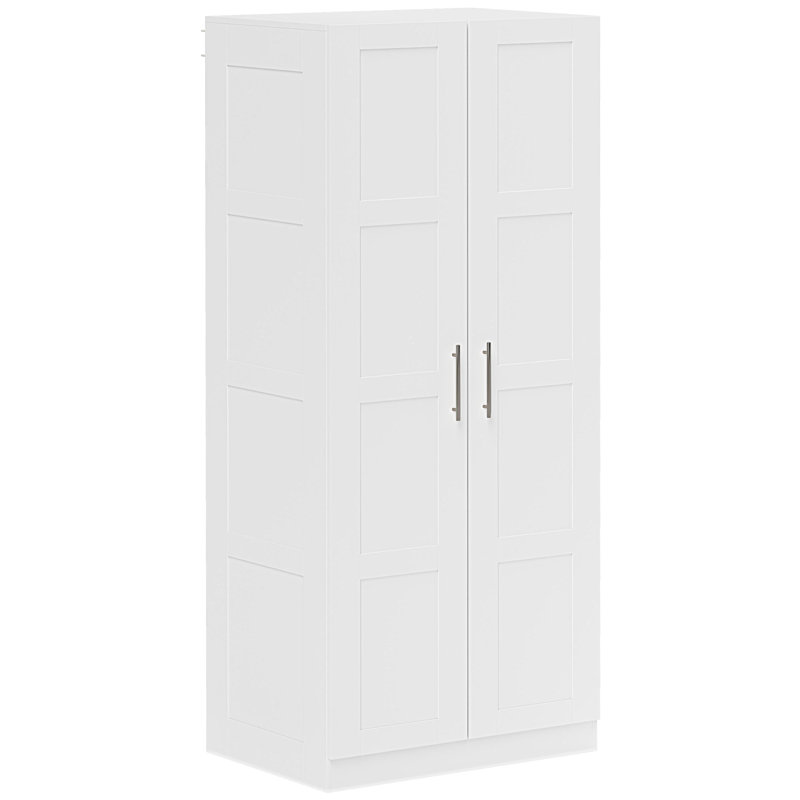 Audriena 2 Door Manufactured Wood Wardrobe, White