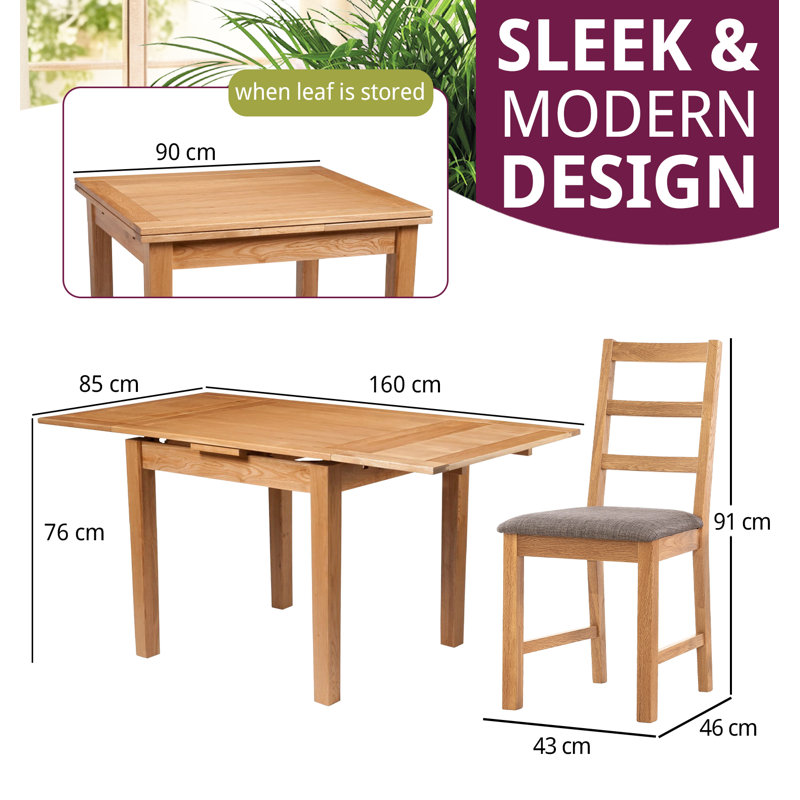 4 - Person Solid Oak Dining Set, Grey
