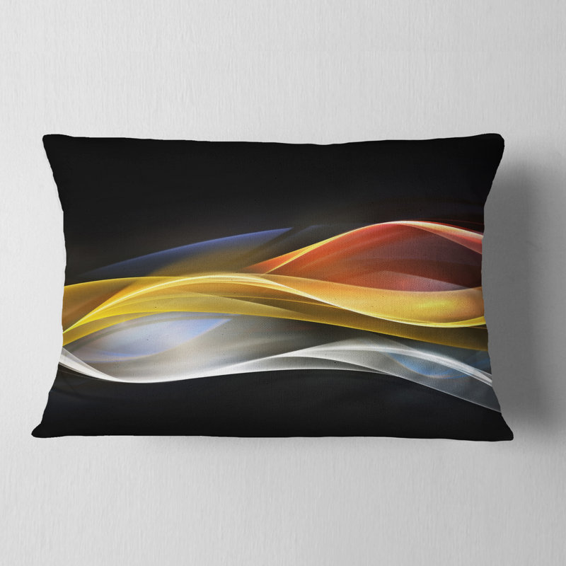 3D Gold Silver Wave Design - Abstract Printed Pillow