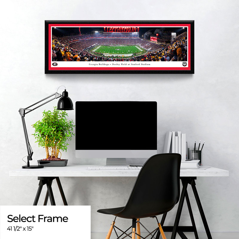 «Georgia Bulldogs», affiches et impressions encadrées, Cadre noir, Rouge, H 15 po x l 41,5 po x P 0,875 po