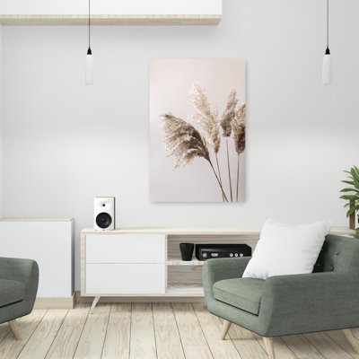Grass 24X Abstract Contemporary Flower Nature Wall Art Print 1 Piece Wrapped Canvas Wall Art