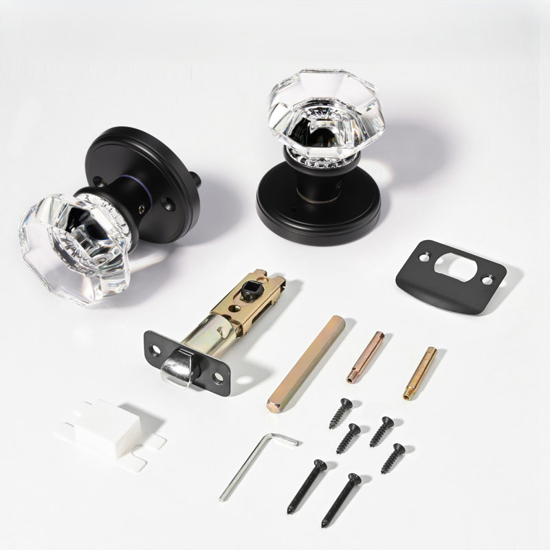 Coolnews Retro Elegant Series Crystal Passage Door Knobs, Black