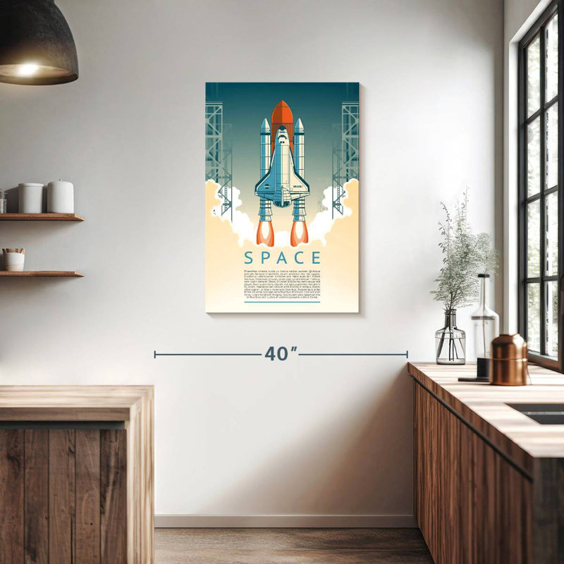Oberle Space Shuttle Launch Day, 36" H x 24" W