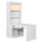83.4"Tall Bookshelf With Writing Desk, Modern Bookcase With Study Desk, Workstation With Storage Shelf,Storage Bookcase With Open Shelves And LED Lighting For Living Room,Home Office