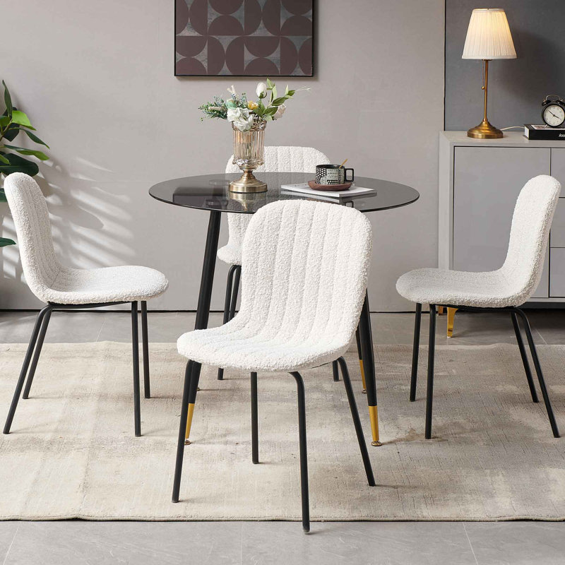 4 - Person Glass Top Four Leg Dining Set
