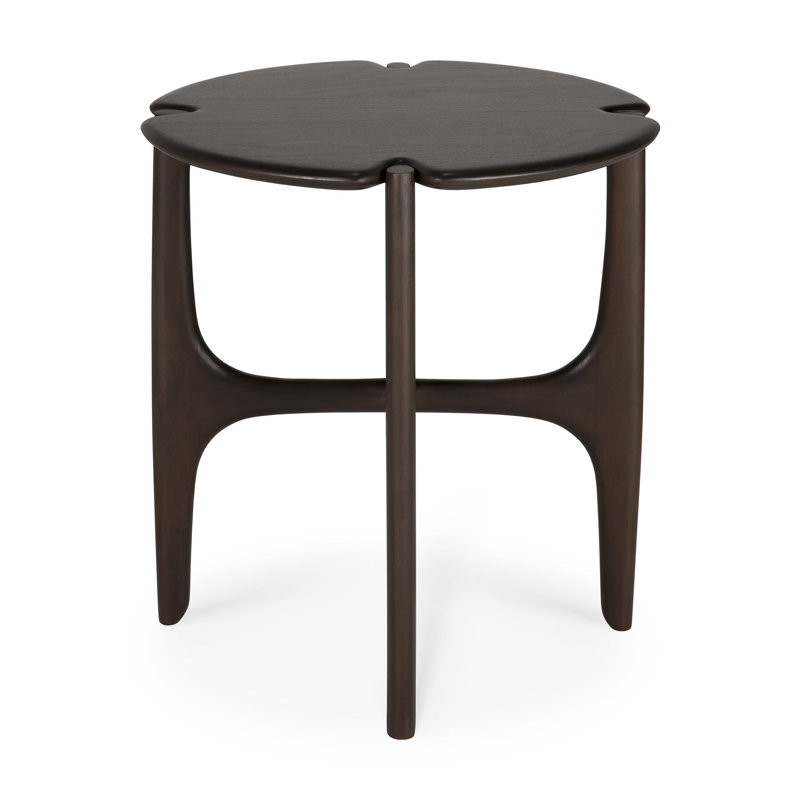 Pi Solid Wood End Table, Dark Brown