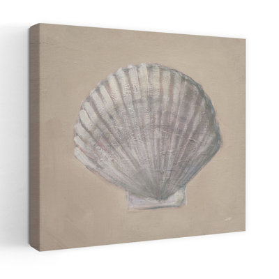 Nautical Soft Sea Taupe Iii With Clam Clam Shell Art