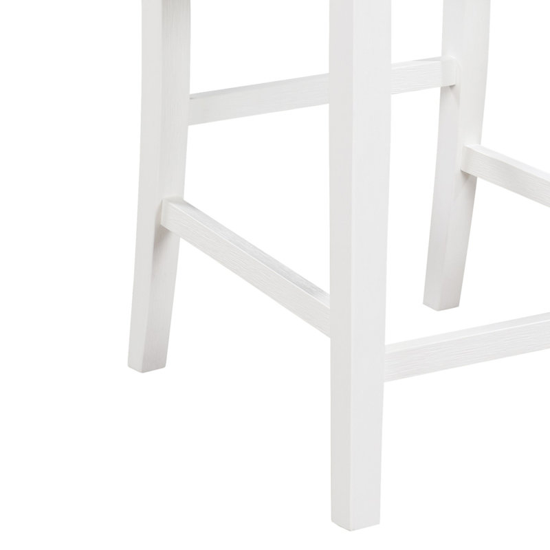 Table de salle à manger 3 pièces à hauteur de comptoir avec 3 tablettes et 2 chaises, Brun / Blanc, Blanc