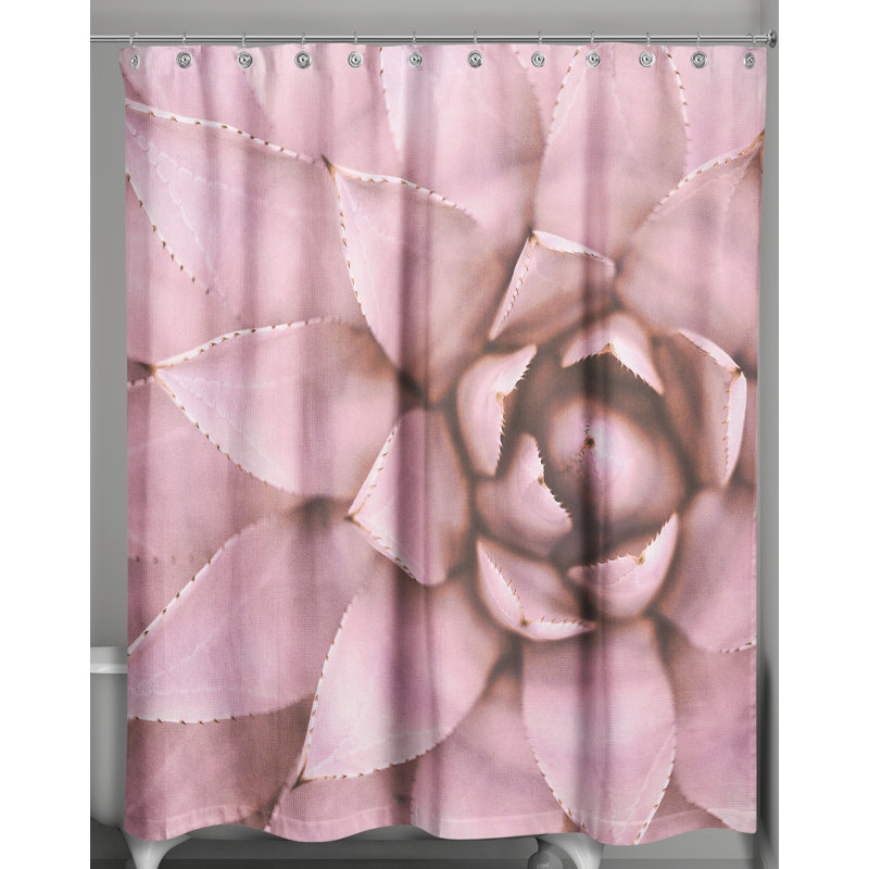 Rideau de douche simple Floral, Rose