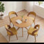 Ensemble de table de salle à manger de 47,2 pouces en bois avec 4 chaises rembourrées (4 à 6 places), table de salle à manger de style Mid-Century, ensemble de table de salle à manger de style base convenant aux cuisines et aux salles à manger-926239738-926239719