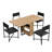 TOPMAX Modern Compact 63Inch 5-Piece Extendable Dining Table Set, Foldable Square Kitchen Table Set With Storage Rack And 4 PU Leather Upholstered Dining Chairs For Small Places, Black-648400907-648400910