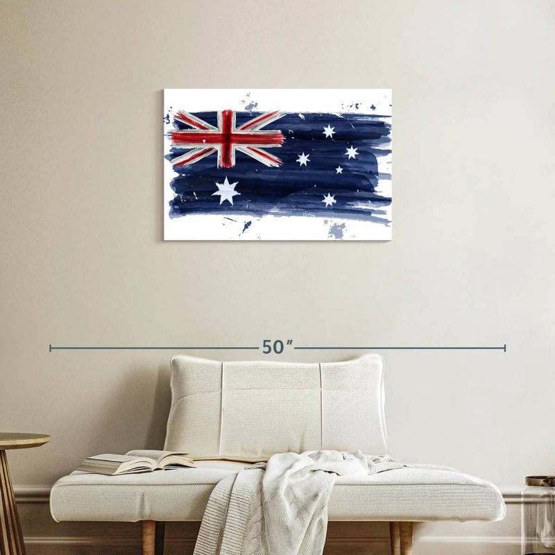 Borges Painted Australian Flag, 20" H x 30" W