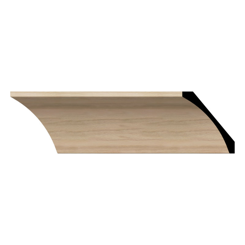 WM291 - Moulure de bois franc massif Crown Crown, H 4 po x P 3 1/2 po x P 5 1/4 po x L 96 po, chêne teinté, Chêne blanc