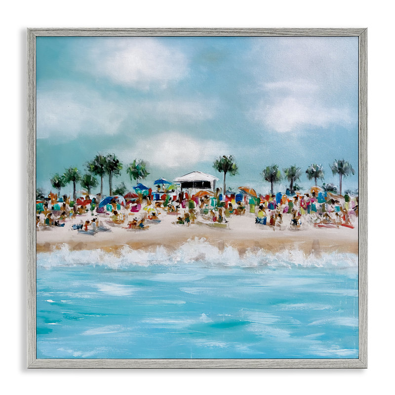 Giclée encadrée par Tropical Cabana Beach, design par Emma Bell, H 12 po x l 12 po, Estampe numérique Farmhouse