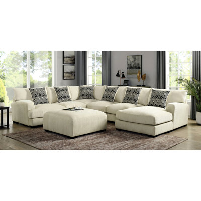 Chenille contemporaine beige tapissier avec couche de mousse à mémoire de forme et pieds fuselés en bois massif, l 42 po de profondeur, 21 po de hauteur, facile à installer avec style en tissu, couche supérieure, taille, hauteur, modulaire