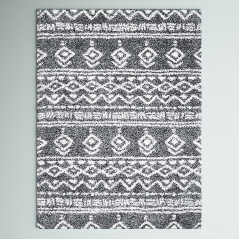 Tapis ivoire / gris Mackey Southwestern, Rectangle 8 pi x 10 pi