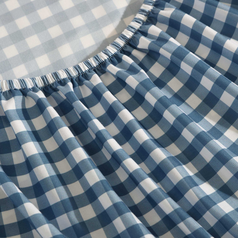 Ensemble de draps Eddie Bauer, Ensemble de draps pour lit double + 2 taies d'orei, Bleu à carreaux Preston