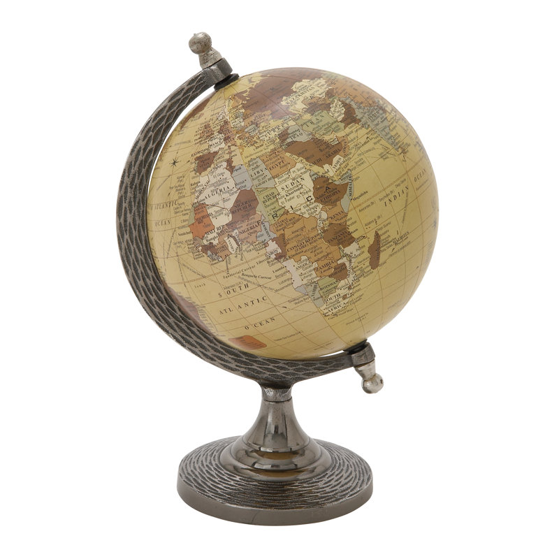 Aluminum Metal Educational/Geographic Earth Brown Globe