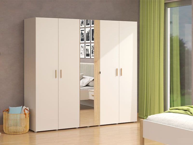 Rion 5 Door Manufactured Wood Wardrobe