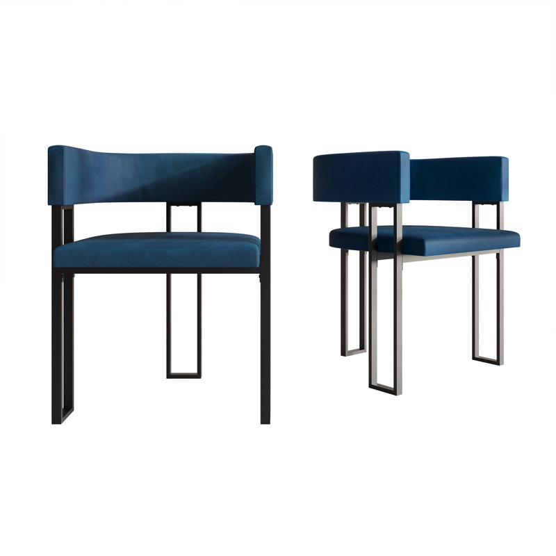 Black Dining Chair, Navy Blue