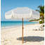 Parasol de patio à franges de 7 pi, UPF50 +, nervures en acier de qualité supérieure, inclinaison à bouton-poussoir, rayures bleu marine (base non incluse)-845241003