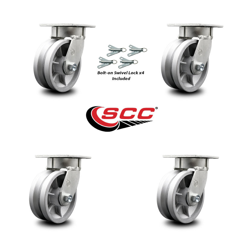 Kingpinless V Groove Semi Swivel Caster