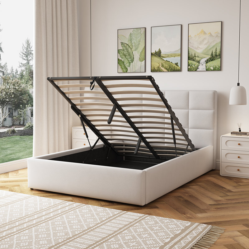 Upholstered Ottoman Storage Bed, Double (4'6)