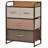 4-Drawer Dresser, Fabric Drawers, 3-Tier Storage Organizer For Bedroom Entryway, Tower Unit With Steel Frame And Wooden Top, Maple Wood