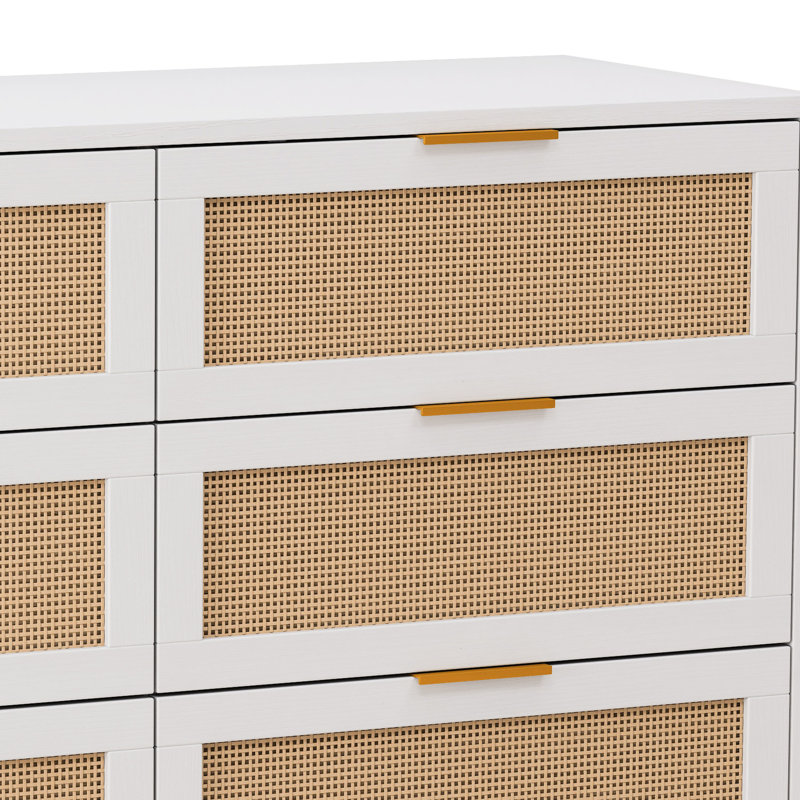 6 commodes, 50,24 po. Idéal pour la chambre à coucher et le salon. Finition blanche, unité de rangement naturelle, 50,24 po. Blanc, aspect