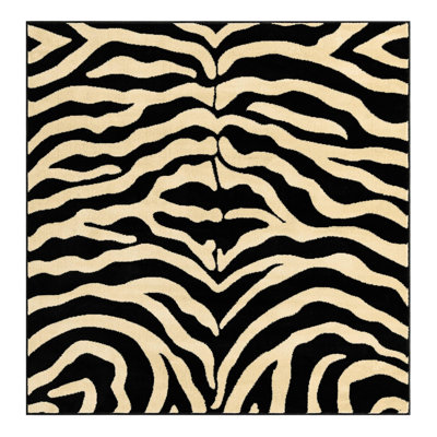 Testerman Animal Print Black Area Rug