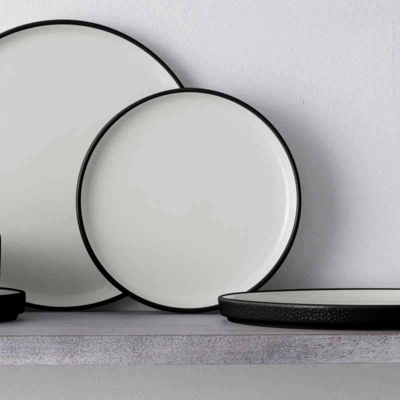 Noritake Colortex Stone Stax Salad Plates, 7-1/2", Black