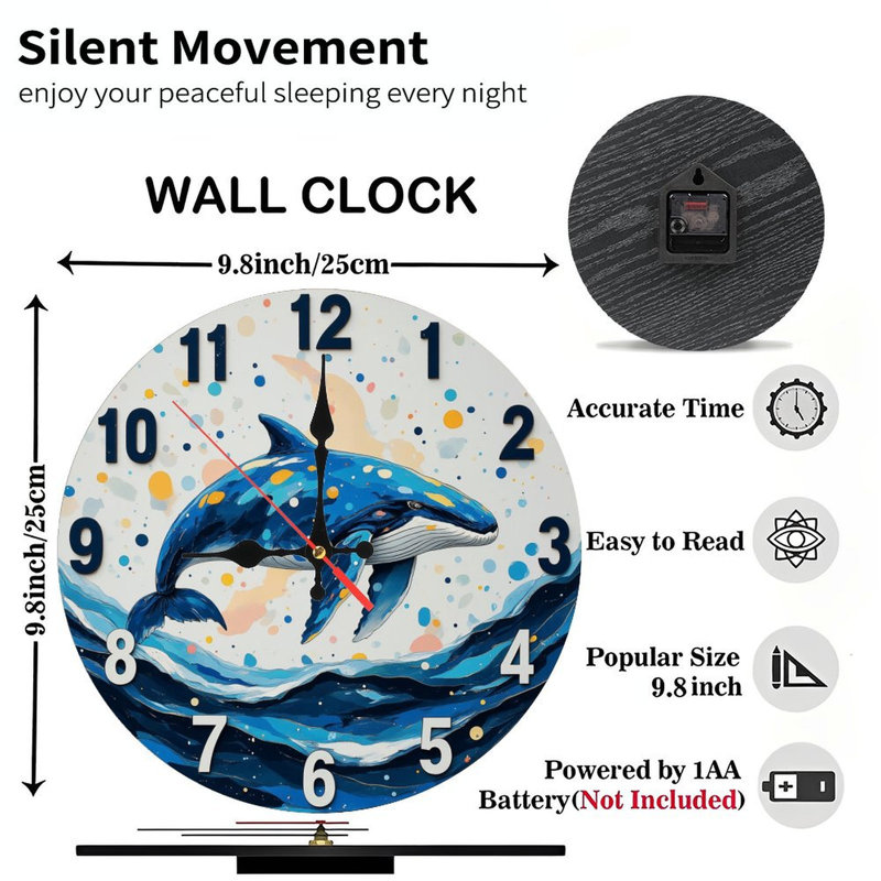 Horloge d'art baleine