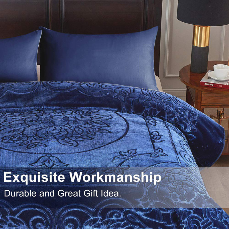 Couverture JasmineBlanket JML Luxury , Bleu marine