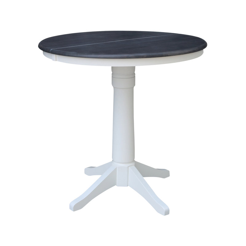 Henington Extendable Solid Wood Dining Table, Heather Gray/White