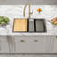 Nantucket Sinks 30 Inch  Dualmount Granite Composite Prep-Station with Side Set Drain-598403399