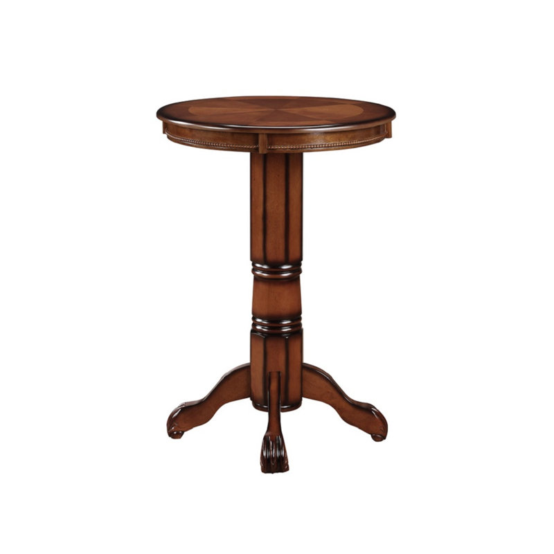 Adelaida 30.25" L Round Solid Wood Table, Brandy