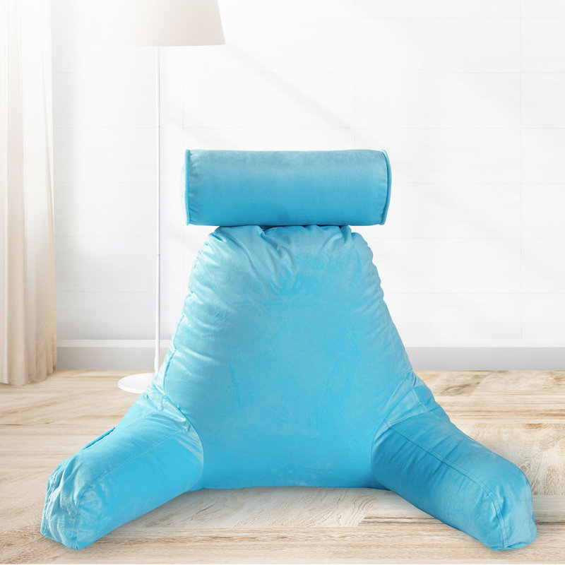  Housse et insert pour coussin télé / lecture avec traversin / dossier, Bleu ciel