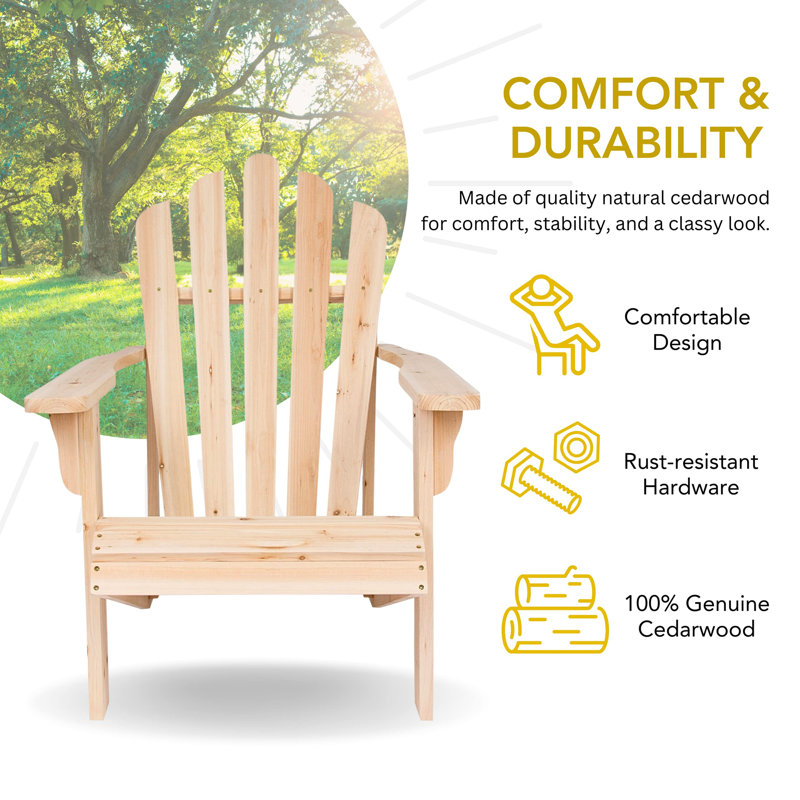 Chaise Adirondack en bois, Naturel